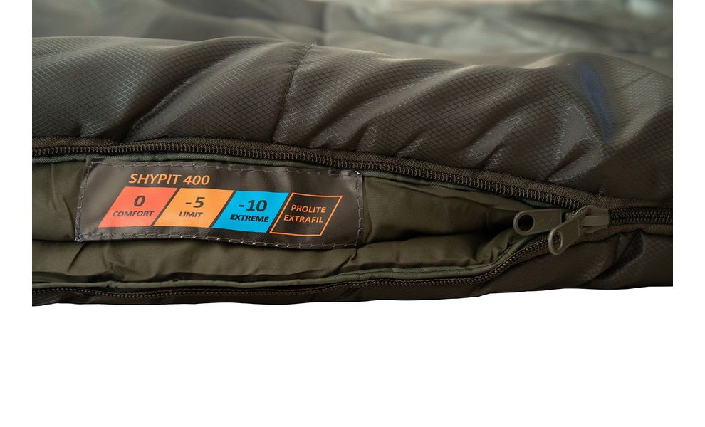 Демісезонний кемпінговий спальник-ковдра Tramp Shypit 400 Wide до -5°C: з капюшоном, Максимальний зріст користувача: 195, Колір: Olive, Сторона застібки: права, зображення 3