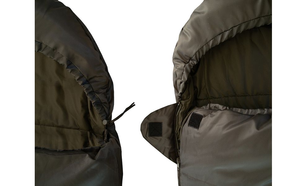 Демісезонний кемпінговий спальник-ковдра Tramp Shypit 400 Wide до -5°C: з капюшоном, Максимальний зріст користувача: 195, Колір: Olive, Сторона застібки: ліва, зображення 7