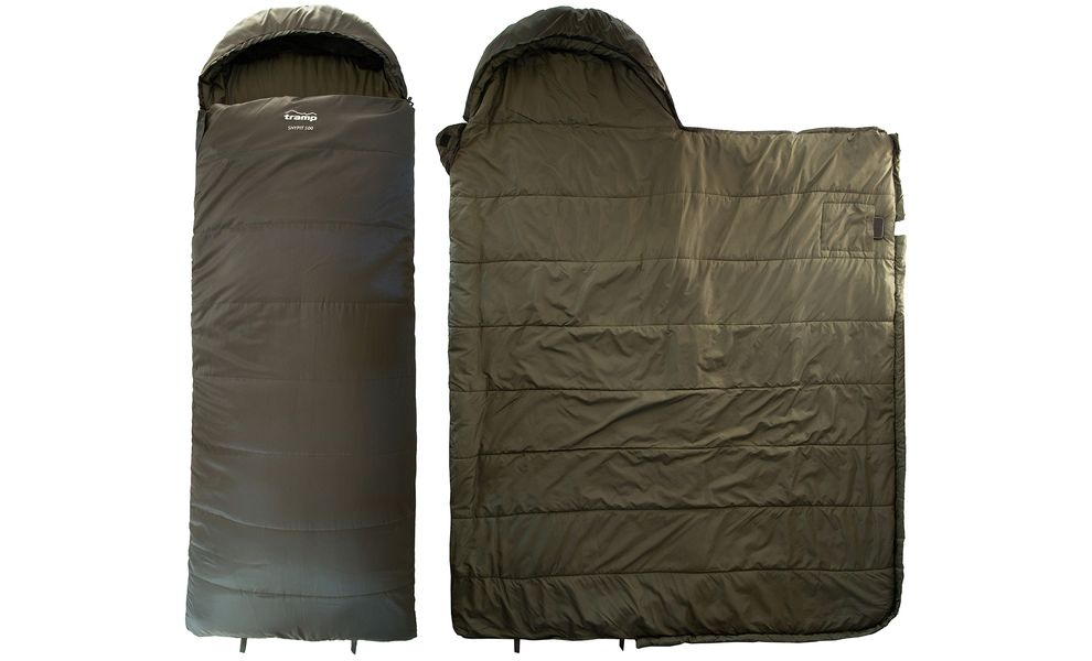 Зимовий кемпінговий спальник-ковдра Tramp Shypit 500 Wide до -10°C: широкий, з капюшоном, Максимальний зріст користувача: 195, Сторона застібки: права, зображення 2