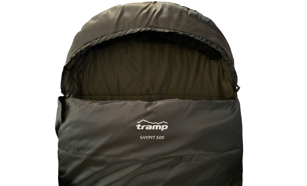 Зимовий кемпінговий спальник-ковдра Tramp Shypit 500 Wide до -10°C: широкий, з капюшоном, Максимальний зріст користувача: 195, Сторона застібки: ліва, зображення 5
