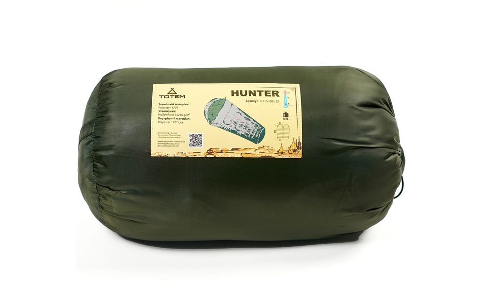 Демісезонний туристичний спальник Totem Hunter до 5°C: з капюшоном, Максимальний зріст користувача: 195, Колір: Green, Сторона застібки: права, зображення 14