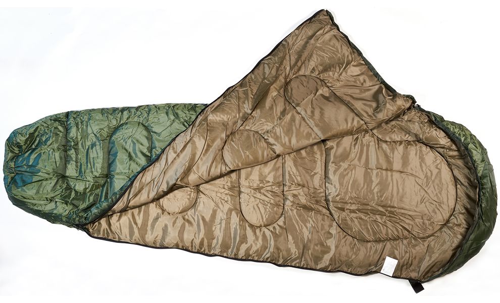 Демісезонний туристичний спальник Totem Hunter XXL до 5°C: широкий, з капюшоном, Максимальний зріст користувача: 195, Колір: Green, Сторона застібки: права, зображення 9