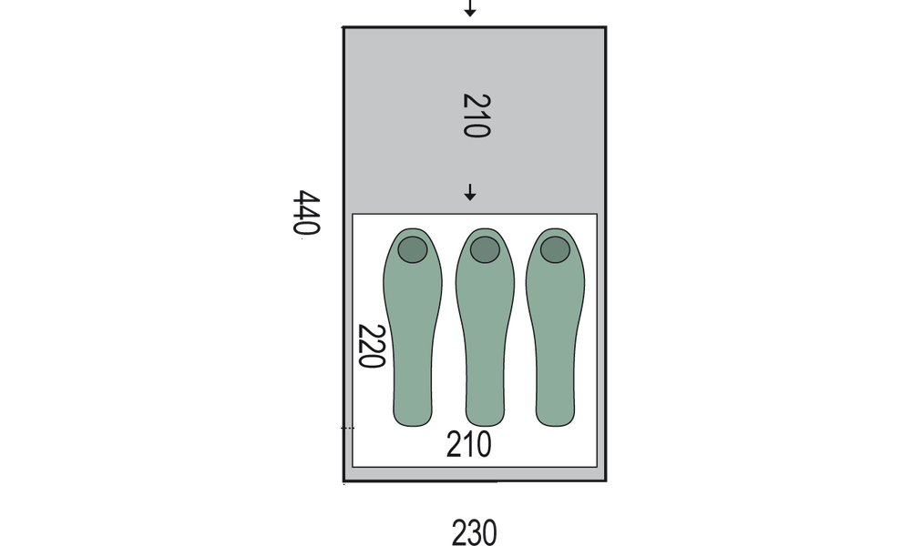 3-місний кемпінговий намет Pinguin Nimbus 3 (Blue), Кількість місць: 3, Колір: Blue, зображення 2