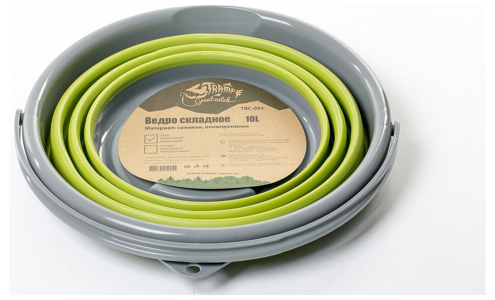 Складне відро Tramp UTRC-091 (Olive), 10 л, Об'єм: 10, Колір виробника: Olive, зображення 2