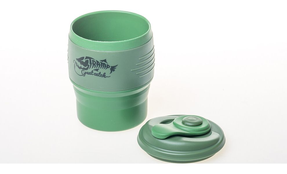 Складна туристична кружка з кришкою Tramp UTRC-082 (Olive) на 350 мл, харчовий силікон, Об'єм: 350, Колір: Olive, зображення 3