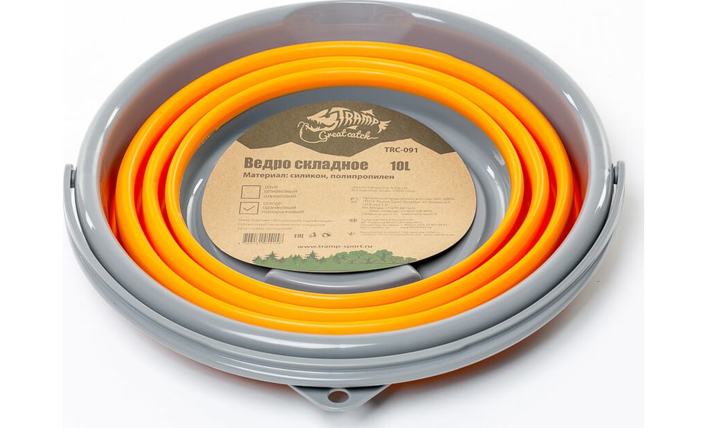 Складне відро Tramp TRC-091 (Orange), 10 л, Об'єм: 10, Колір виробника: Orange, зображення 2