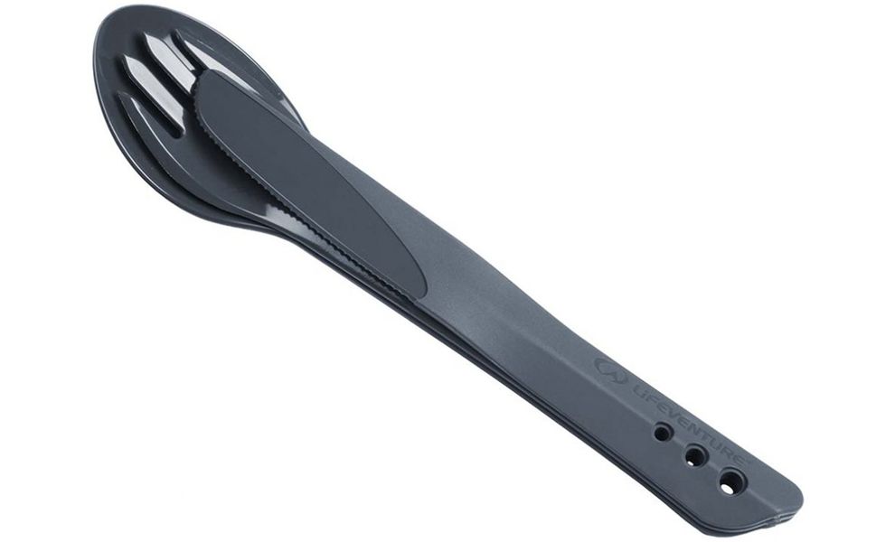 Туристичний набір столових приборів Lifeventure Ellipse - Big (Graphite) (виделка, ложка, ніж), харчовий пластик, Тип розміру: Big, Колір виробника: Graphite, зображення 6