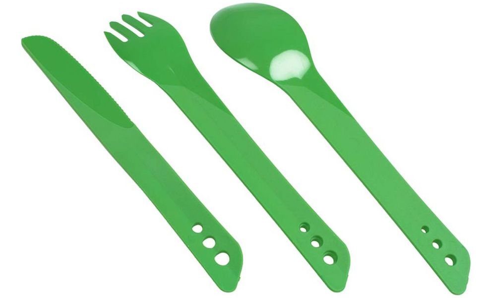 Туристичний набір столових приборів Lifeventure Ellipse - Big (Green) (виделка, ложка, ніж), харчовий пластик, Тип розміру: Big, Колір виробника: Green, зображення 4