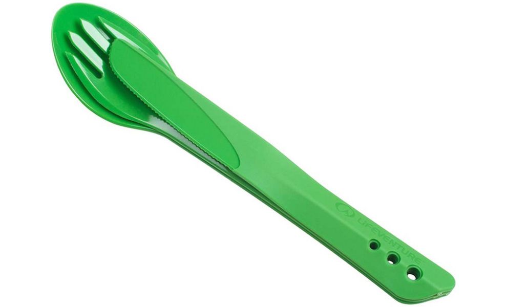 Туристичний набір столових приборів Lifeventure Ellipse - Big (Green) (виделка, ложка, ніж), харчовий пластик, Тип розміру: Big, Колір виробника: Green, зображення 6