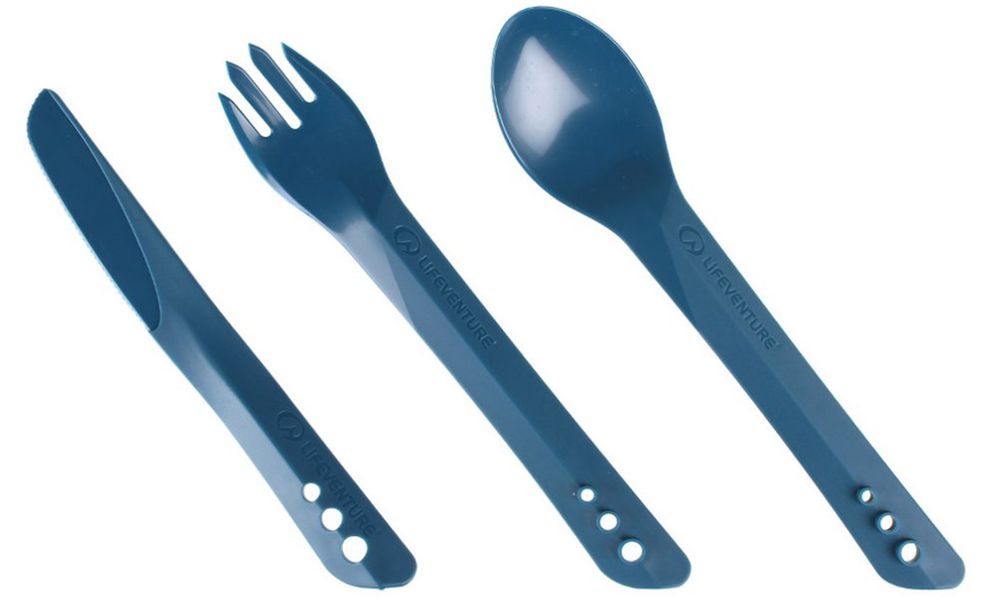 Туристичний набір столових приборів Lifeventure Ellipse - Big (Navy Blue) (виделка, ложка, ніж), харчовий пластик, Тип розміру: Big, Колір виробника: Navy Blue, зображення 2