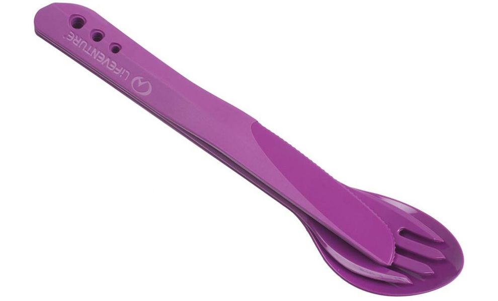 Туристичний набір столових приборів Lifeventure Ellipse - Small (Purple) (виделка, ложка, ніж), харчовий пластик, Тип розміру: Small, Колір виробника: Purple, зображення 5