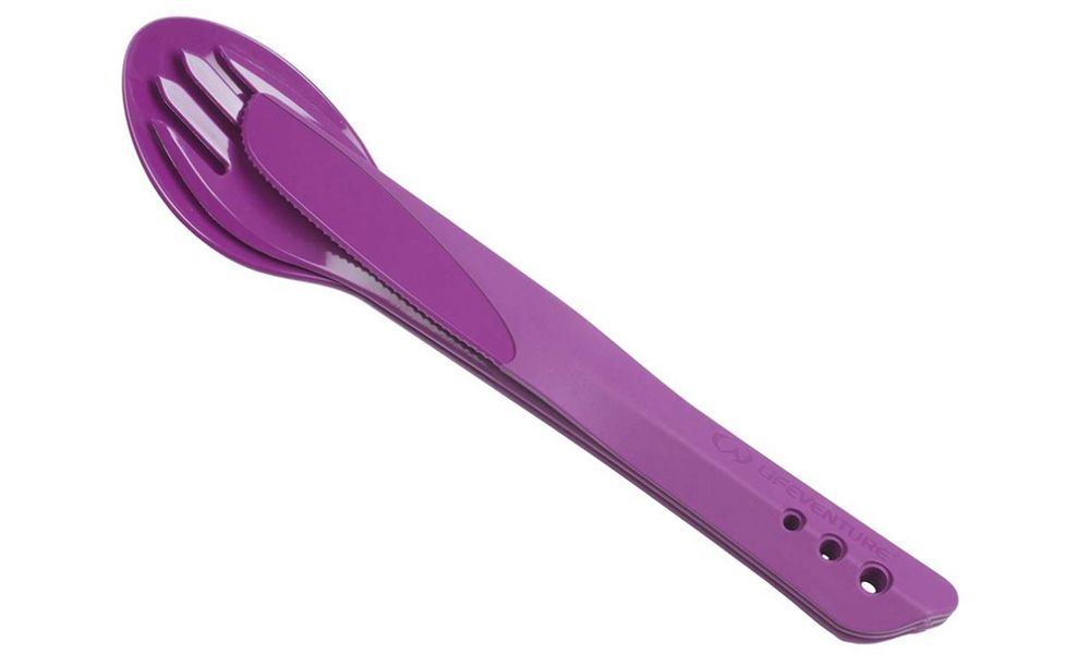 Туристичний набір столових приборів Lifeventure Ellipse - Small (Purple) (виделка, ложка, ніж), харчовий пластик, Тип розміру: Small, Колір виробника: Purple, зображення 6