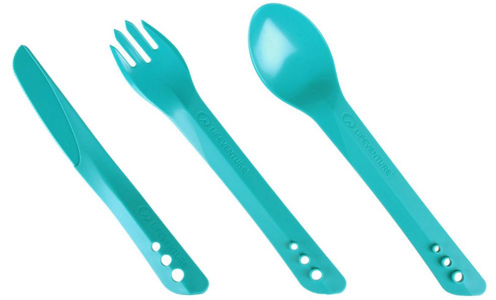 Туристичний набір столових приборів Lifeventure Ellipse - Big (Teal) (виделка, ложка, ніж), харчовий пластик, Тип розміру: Big, Колір виробника: Teal, зображення 2