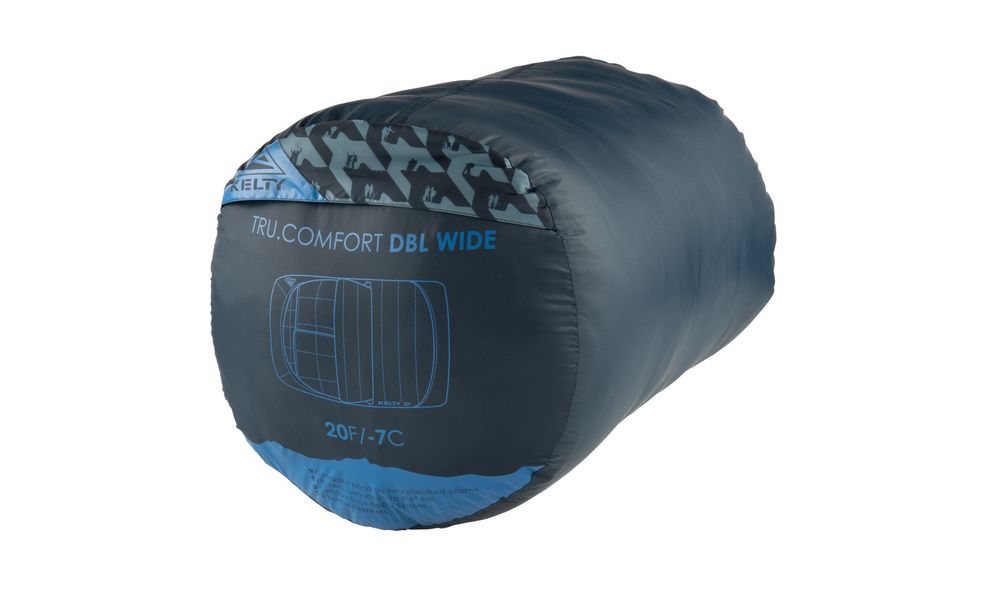 Двомісний кемпінговий спальник-ковдра Kelty Tru. Comfort Doublewide 20 (Pageant Blue) до -7°C, Максимальний зріст користувача: 198, Колір: Pageant Blue, Сторона застібки: ліва+права, зображення 8