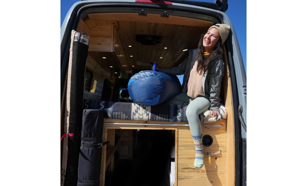 Двомісний кемпінговий спальник-ковдра Kelty Tru. Comfort Doublewide 20 (Pageant Blue) до -7°C, Максимальний зріст користувача: 198, Колір: Pageant Blue, Сторона застібки: ліва+права, зображення 10