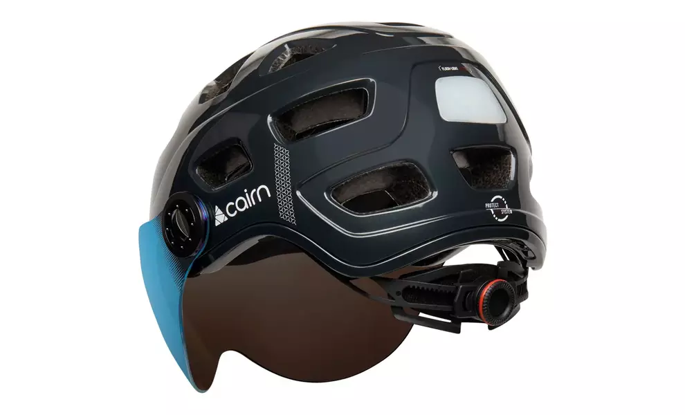 Велошолом Cairn Quartz Visor LED USB (Shiny Shadow), Колір: Shiny Shadow, Розмір: 52-58, зображення 2