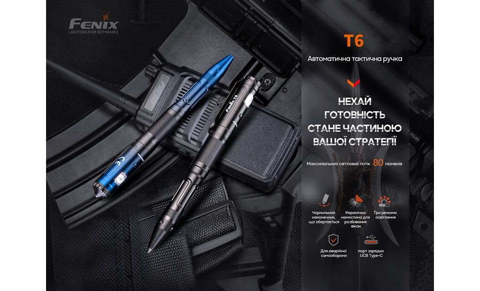 Ліхтар ручний Fenix T6 (Blue), Колір корпусу: Blue, зображення 4