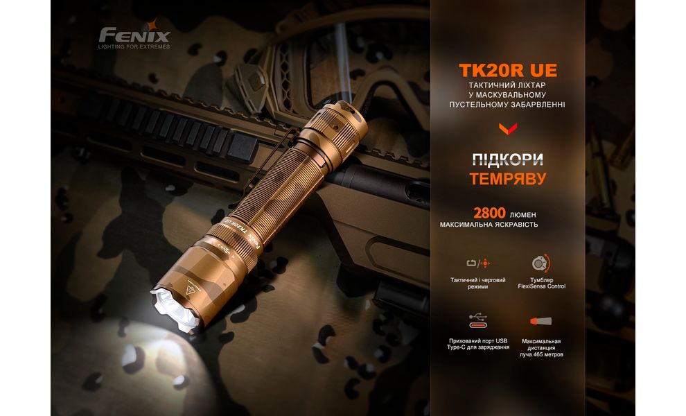 Ліхтар ручний Fenix TK20R UE (City Gray), Колір корпусу: City Gray, зображення 11