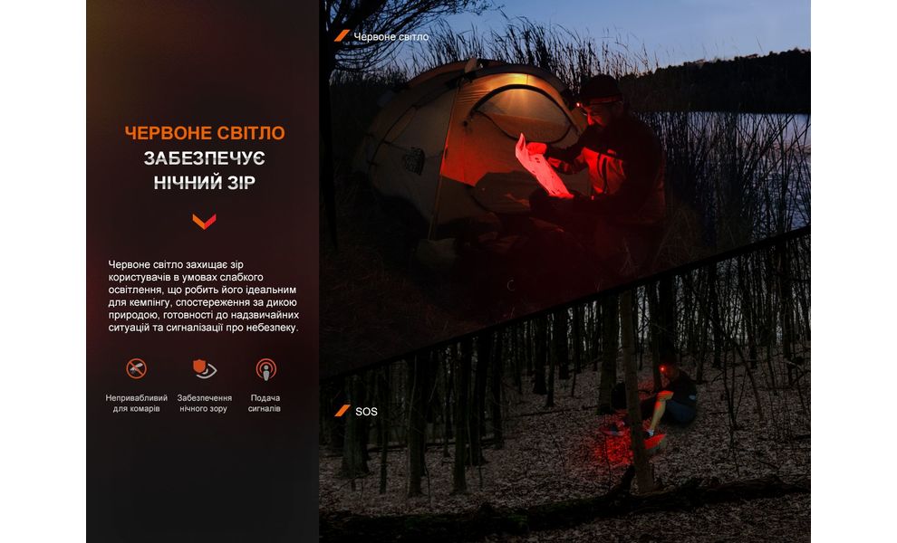 Налобний ліхтар на батарейках Fenix HL16 AAA (Pink) з червоним світлом, Колір корпусу: Pink, зображення 19