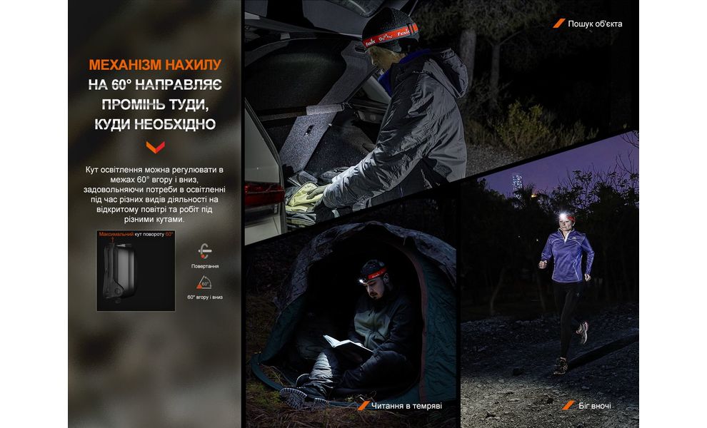 Налобний ліхтар на батарейках Fenix HL16 AAA (Black) з червоним світлом, Колір корпусу: Black, зображення 19