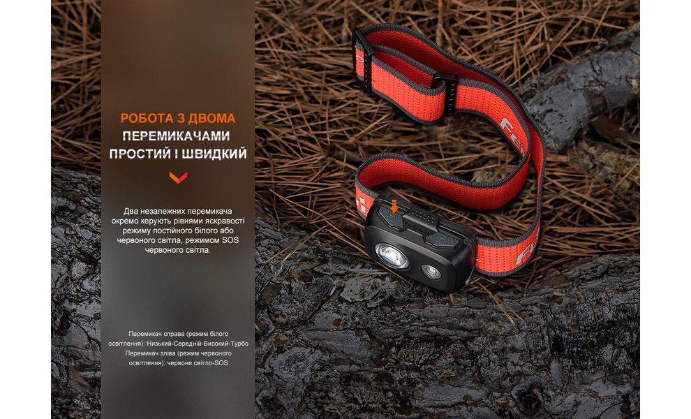Налобний ліхтар на батарейках Fenix HL16 AAA (Black) з червоним світлом, Колір корпусу: Black, зображення 20