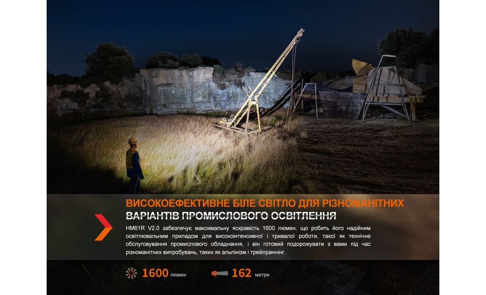 Налобний ліхтар з акумулятором Fenix HM61R V2.0 з червоним світлом, магнітна зарядка, зображення 9