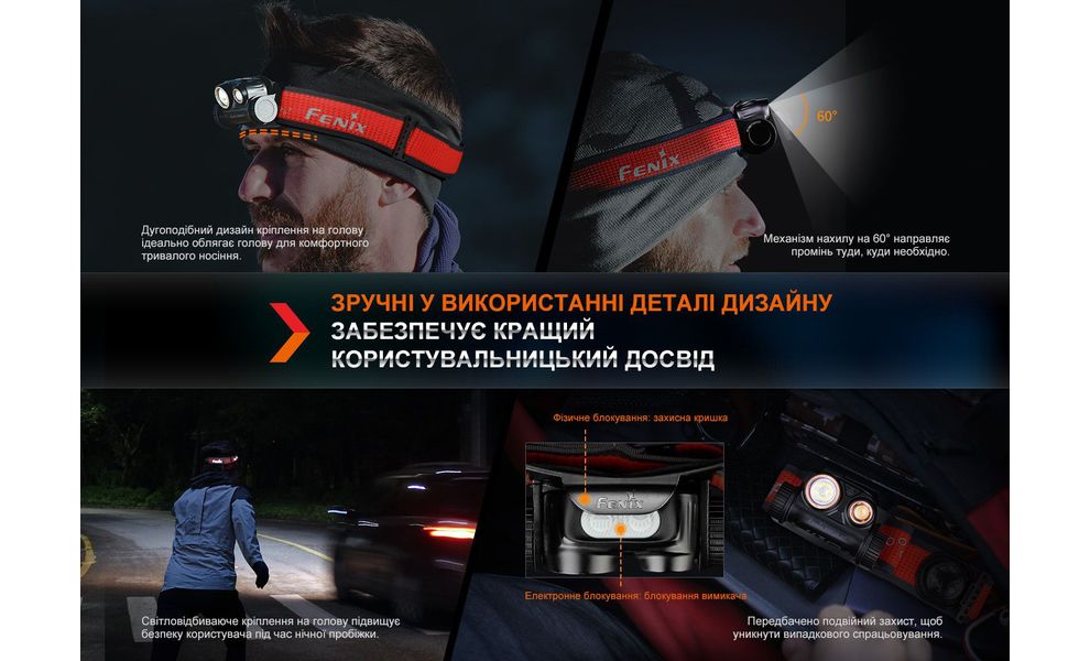 Ліхтар налобний Fenix HM65R-DT (Black), Колір корпусу: Black, зображення 22