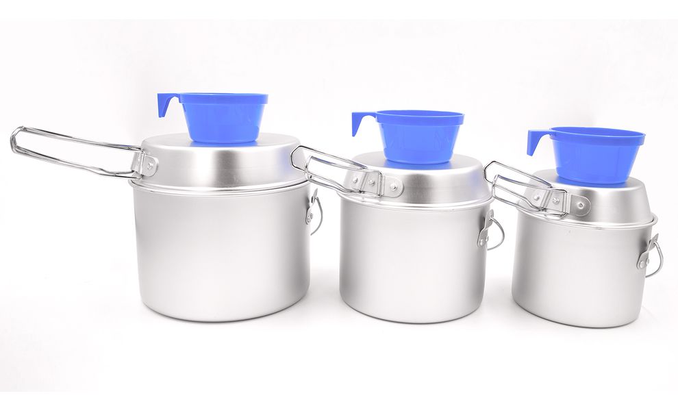 Туристичний набір посуду з алюмінію з чохлом Tramp UTRC-002 на 3 особи: 3 казанки, 3 миски, 3 кружки, зображення 2