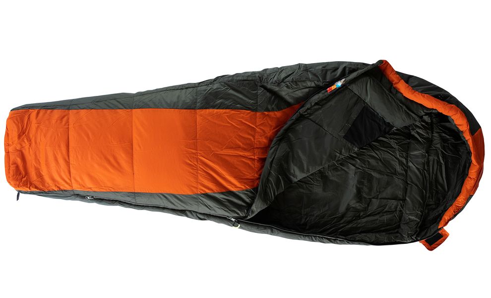 Демісезонний туристичний спальник Tramp Fjord - Regular (Orange) до -5°C: з капюшоном, Максимальний зріст користувача: 185, Колір: Orange/Grey, Сторона застібки: права, зображення 3