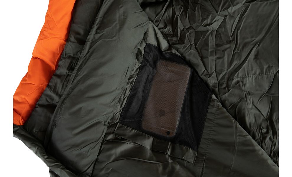 Демісезонний туристичний спальник Tramp Fjord - Regular (Orange) до -5°C: з капюшоном, Максимальний зріст користувача: 185, Колір: Orange/Grey, Сторона застібки: ліва, зображення 4