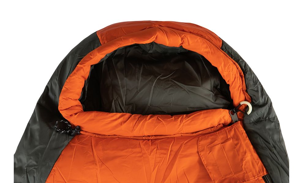 Демісезонний туристичний спальник Tramp Fjord - Regular (Orange) до -5°C: з капюшоном, Максимальний зріст користувача: 185, Колір: Orange/Grey, Сторона застібки: права, зображення 5
