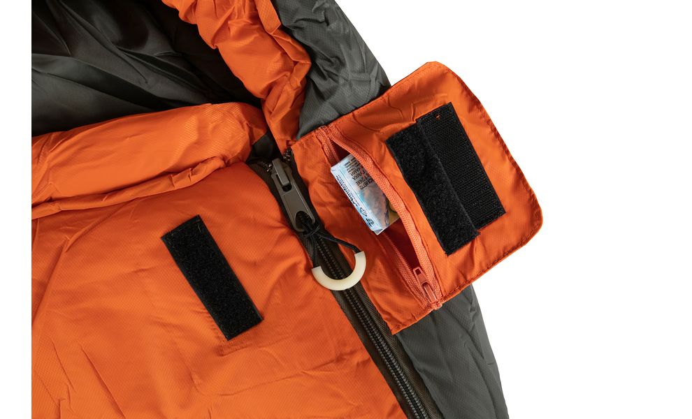 Демісезонний туристичний спальник Tramp Fjord - Long (Orange) до -5°C: з капюшоном, Максимальний зріст користувача: 195, Колір: Orange/Grey, Сторона застібки: права, зображення 8