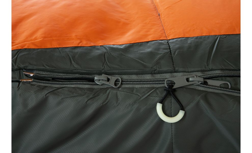 Демісезонний туристичний спальник Tramp Fjord - Long (Orange) до -5°C: з капюшоном, Максимальний зріст користувача: 195, Колір: Orange/Grey, Сторона застібки: права, зображення 9