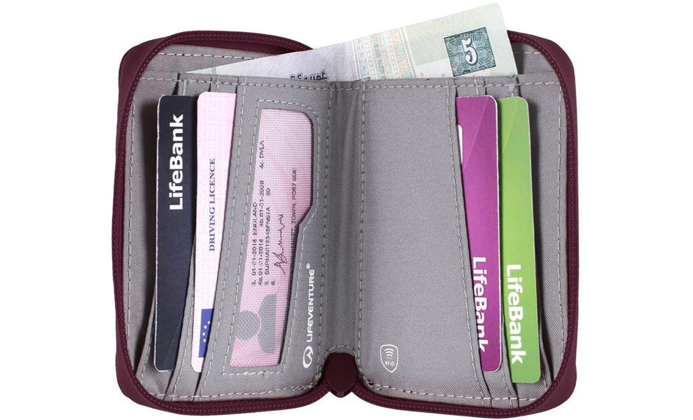 Гаманець Lifeventure Recycled RFID Bi-Fold Wallet (Plum), Колір виробника: Plum, зображення 4
