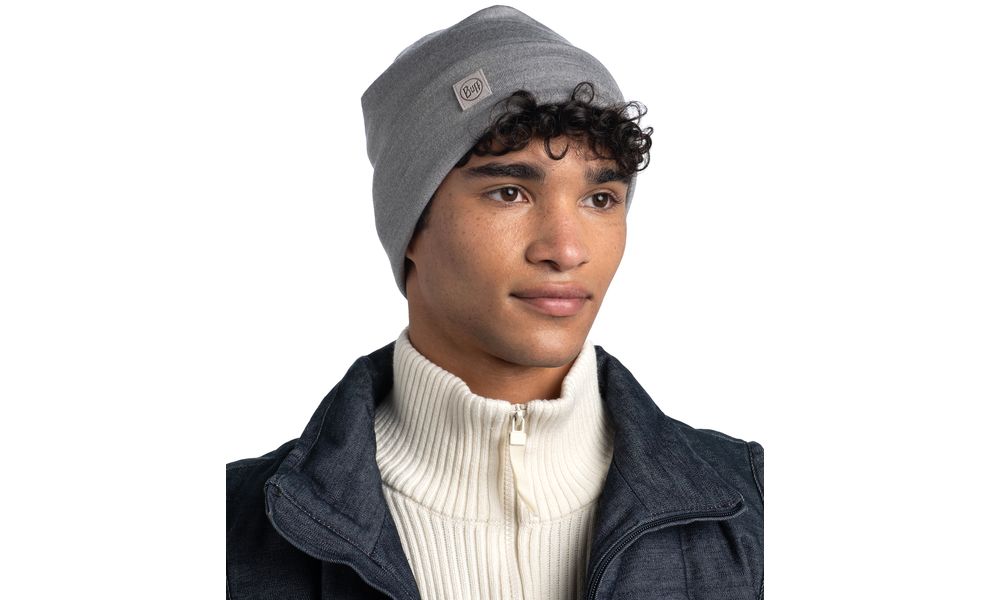 Шапка BUFF® Merino Heavyweight (Solid Light Grey), Колір: Solid Light Grey, зображення 3