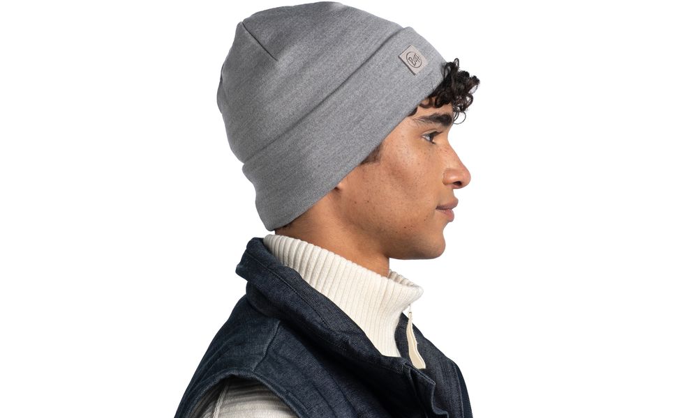 Шапка BUFF® Merino Heavyweight (Solid Light Grey), Колір: Solid Light Grey, зображення 4