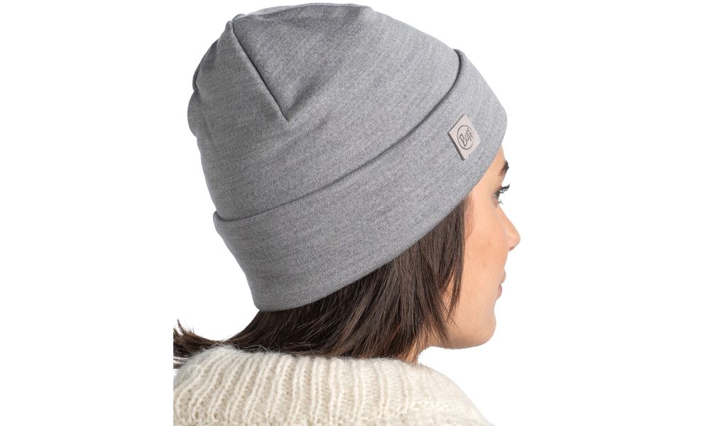 Шапка BUFF® Merino Heavyweight (Solid Light Grey), Колір: Solid Light Grey, зображення 7