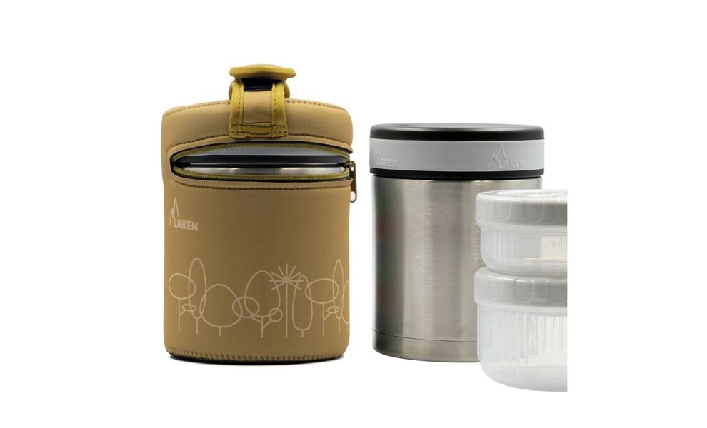 Термос для їжі з чохлом та контейнерами Laken Thermo Food (Forest) на 1 л, Об'єм: 1000, Колір: Forest, зображення 2