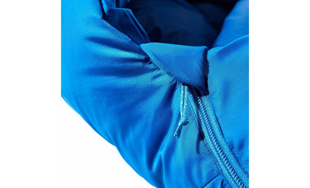 Зимовий пуховий спальник Mountain Equipment Classic 1000 - Regular (01320/Skydiver) до -16°C: з капюшоном, Максимальний зріст користувача: 185, Колір: 01320/Skydiver, Сторона застібки: ліва, зображення 5