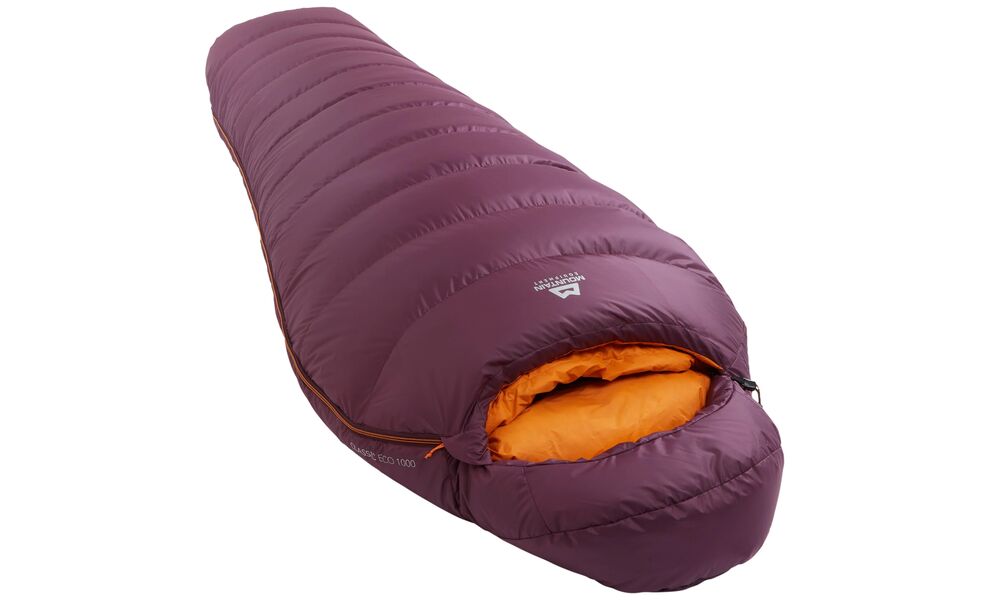 Зимовий пуховий спальник Mountain Equipment Classic Eco 1000 - Wmns Regular (01730/Raisin) до -15°C: з капюшоном, Максимальний зріст користувача: 170, Колір: 01730/Raisin, Сторона застібки: ліва, зображення 2