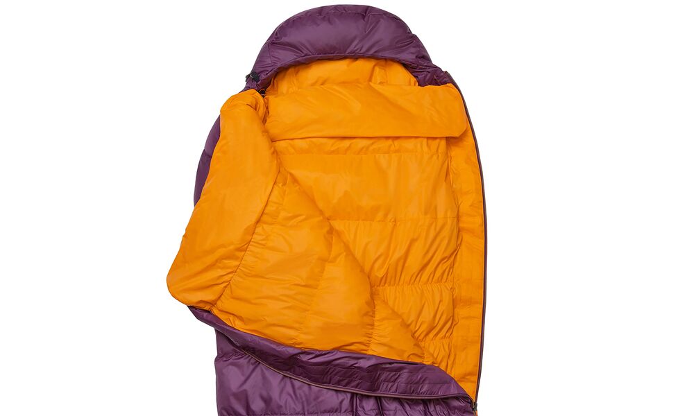 Зимовий пуховий спальник Mountain Equipment Classic Eco 1000 - Wmns Regular (01730/Raisin) до -15°C: з капюшоном, Максимальний зріст користувача: 170, Колір: 01730/Raisin, Сторона застібки: ліва, зображення 5