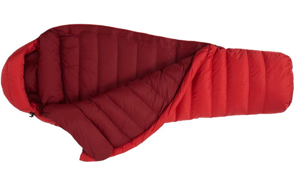 Демісезонний пуховий спальник Mountain Equipment Glacier 700 - Long (01040/Imperial Red) до -13°C: з капюшоном, Максимальний зріст користувача: 200, Колір: 01040/Imperial Red, Сторона застібки: ліва, зображення 4