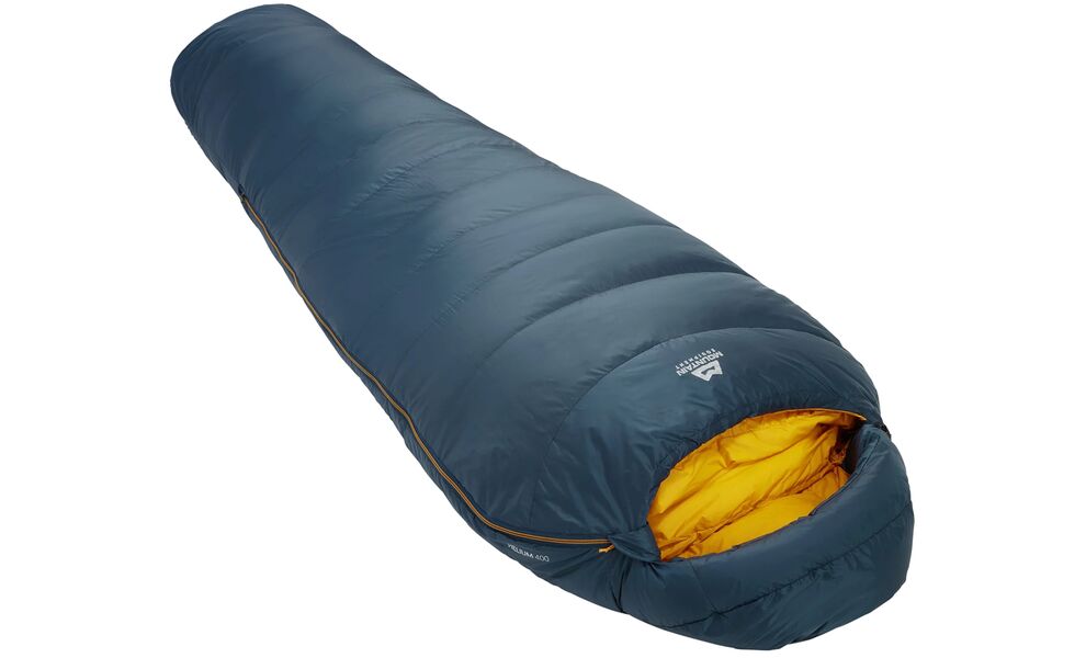 Демісезонний пуховий спальник Mountain Equipment Helium 400 - Long (01635/Majolica Blue) до -6°C: з капюшоном, Максимальний зріст користувача: 200, Колір: 01635/Majolica Blue, Сторона застібки: ліва, зображення 2