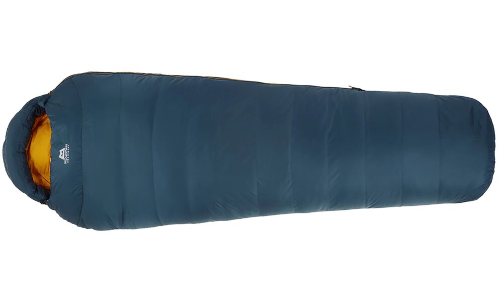 Демісезонний пуховий спальник Mountain Equipment Helium 400 - Long (01635/Majolica Blue) до -6°C: з капюшоном, Максимальний зріст користувача: 200, Колір: 01635/Majolica Blue, Сторона застібки: ліва, зображення 3