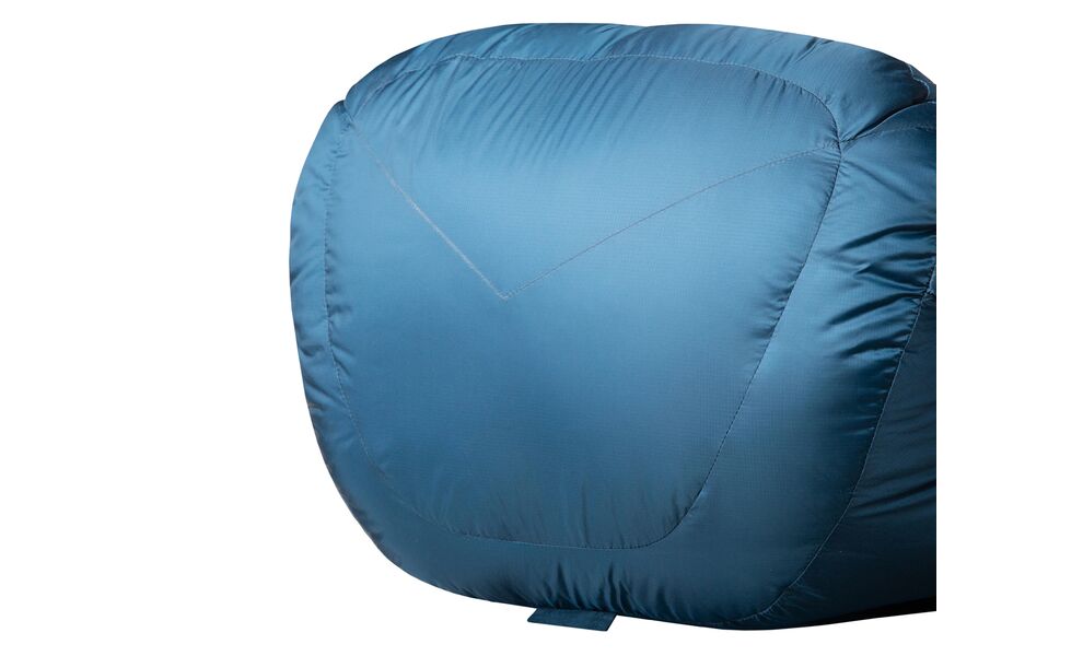 Демісезонний пуховий спальник Mountain Equipment Helium 400 - Long (01635/Majolica Blue) до -6°C: з капюшоном, Максимальний зріст користувача: 200, Колір: 01635/Majolica Blue, Сторона застібки: ліва, зображення 8