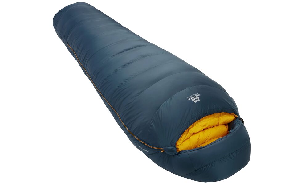 Зимовий пуховий спальник Mountain Equipment Helium 800 - Long (01635/Majolica Blue) до -15°C: з капюшоном, Максимальний зріст користувача: 200, Колір: 01635/Majolica Blue, Сторона застібки: ліва, зображення 2