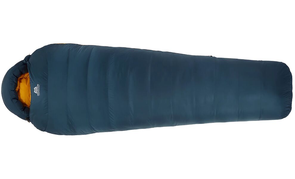 Зимовий пуховий спальник Mountain Equipment Helium 800 - Regular (01635/Majolica Blue) до -15°C: з капюшоном, Максимальний зріст користувача: 185, Колір: 01635/Majolica Blue, Сторона застібки: ліва, зображення 3