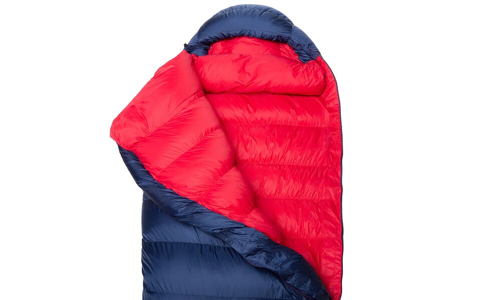 Зимовий пуховий спальник Mountain Equipment Helium 800 - Wmns Long (01596/Medieval Blue) до -15°C: з капюшоном, Максимальний зріст користувача: 185, Колір: 01596/Medieval Blue, Сторона застібки: ліва, зображення 4