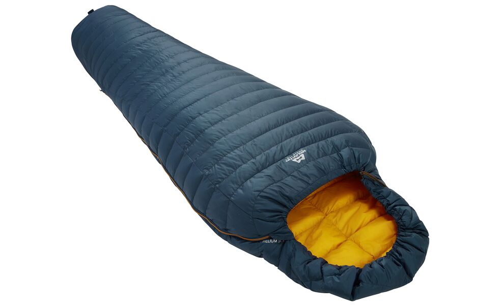 Літній пуховий спальник Mountain Equipment Helium Solo - Regular (01635/Majolica Blue) до 10°C: з капюшоном, Максимальний зріст користувача: 185, Колір: 01635/Majolica Blue, Сторона застібки: права, зображення 2