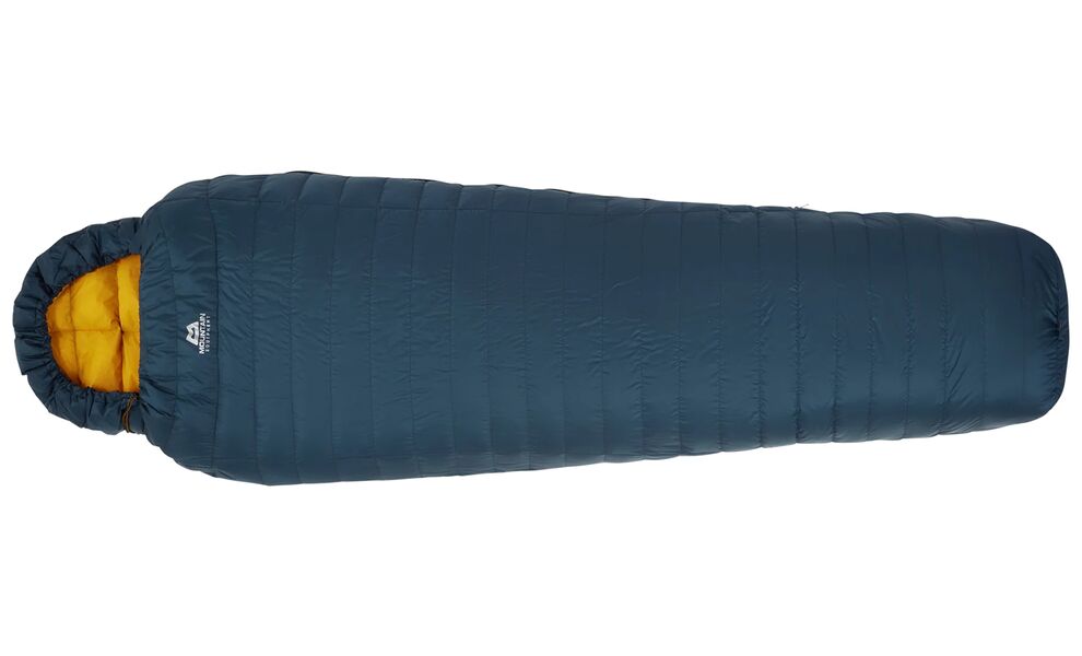 Літній пуховий спальник Mountain Equipment Helium Solo - Regular (01635/Majolica Blue) до 10°C: з капюшоном, Максимальний зріст користувача: 185, Колір: 01635/Majolica Blue, Сторона застібки: права, зображення 3